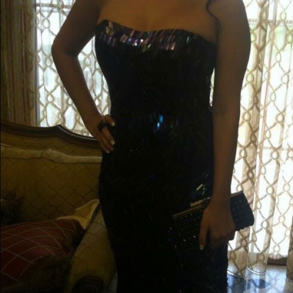 Sherri Hill maxi black/purple dress